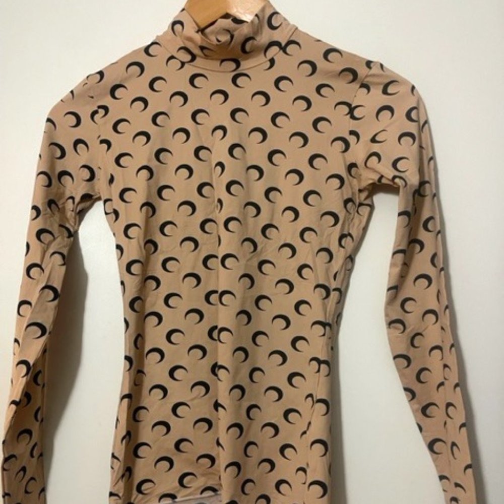 Marine Serre Skin Top Turtleneck(M), long-sleeved